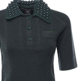 Maglia stile polo con perle 105484 A2QZX34 PINKO 