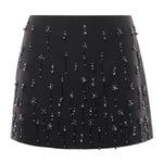 Minigonna con cristalli e perle 105496 A2PNZ99 PINKO 
