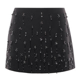 Minigonna con cristalli e perle 105496 A2PNZ99 PINKO 