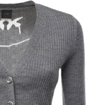 Cardigan a costine con logo 105506 A18MII2 PINKO 