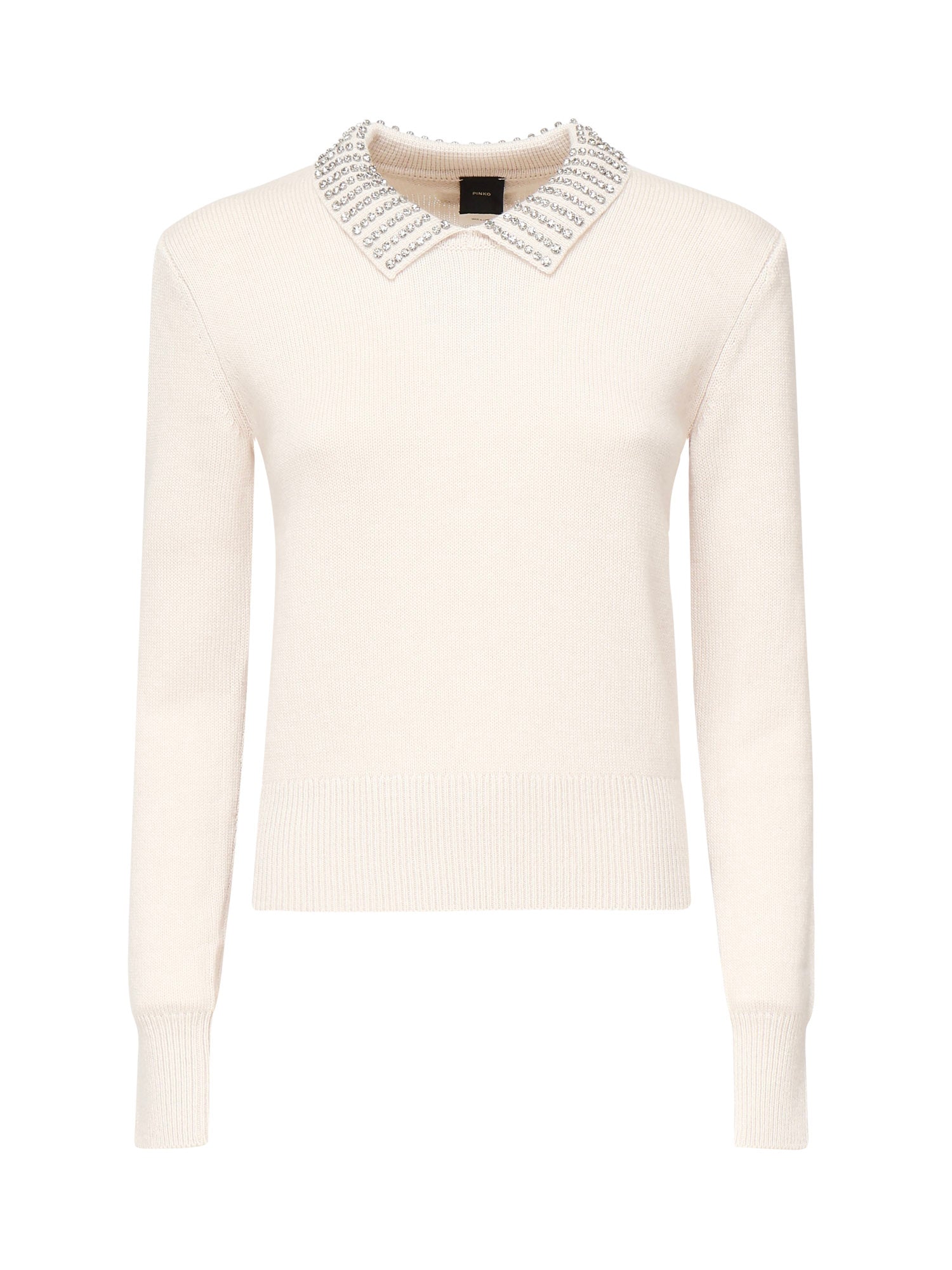 Maglia con colletto e strass<BR/><BR/> 105530 A2S4I23 PINKO 