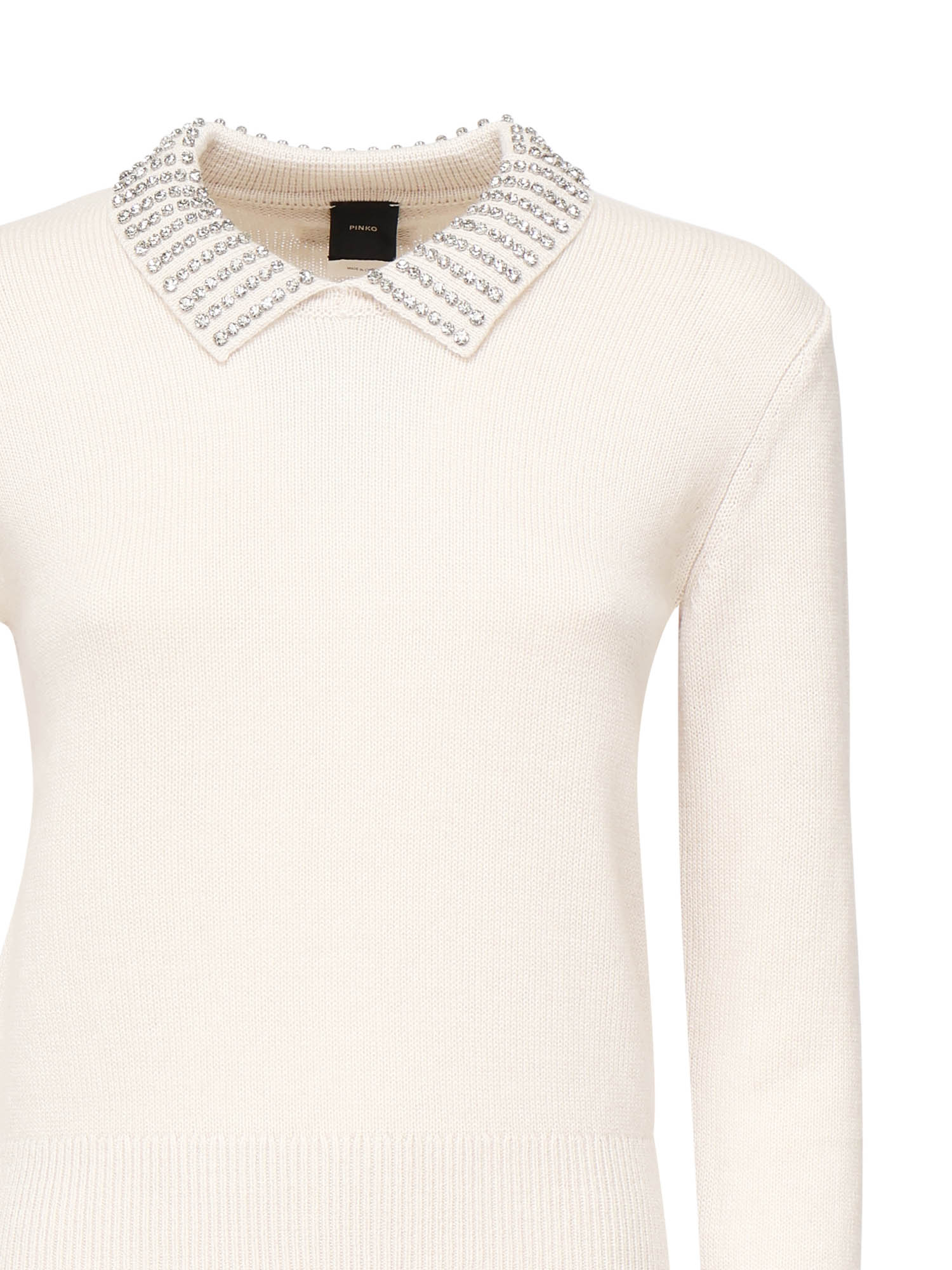 Maglia con colletto e strass<BR/><BR/> 105530 A2S4I23 PINKO 