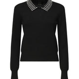 Maglia con colletto e strass<BR/> 105530 A2S4Z99 PINKO 