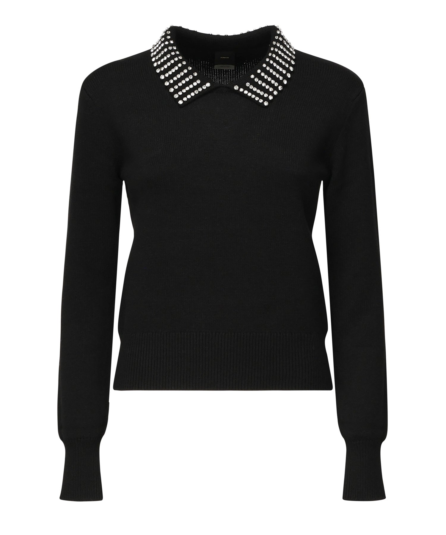 Maglia con colletto e strass<BR/> 105530 A2S4Z99 PINKO 