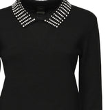 Maglia con colletto e strass<BR/> 105530 A2S4Z99 PINKO 
