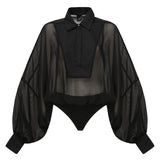 Body in chiffon e popeline 105571 A2VNZ99 PINKO 