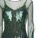 Abito con paillettes e piume 105579 A2SYAS0 PINKO 