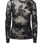 Maglia trasparente stampa flock 105601 A2QDZD0 PINKO 