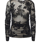 Maglia trasparente stampa flock 105601 A2QDZD0 PINKO 