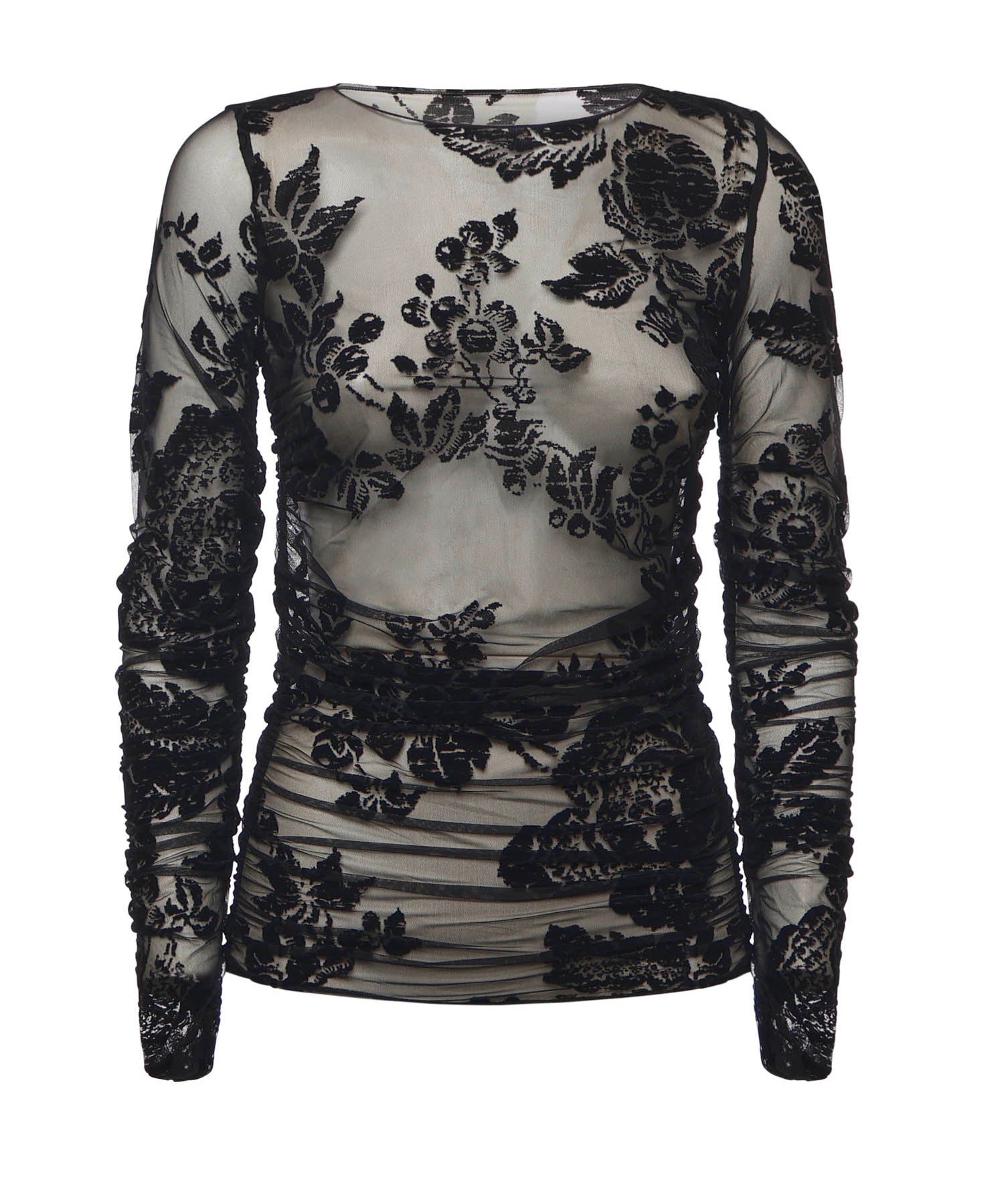 Maglia trasparente stampa flock 105601 A2QDZD0 PINKO 
