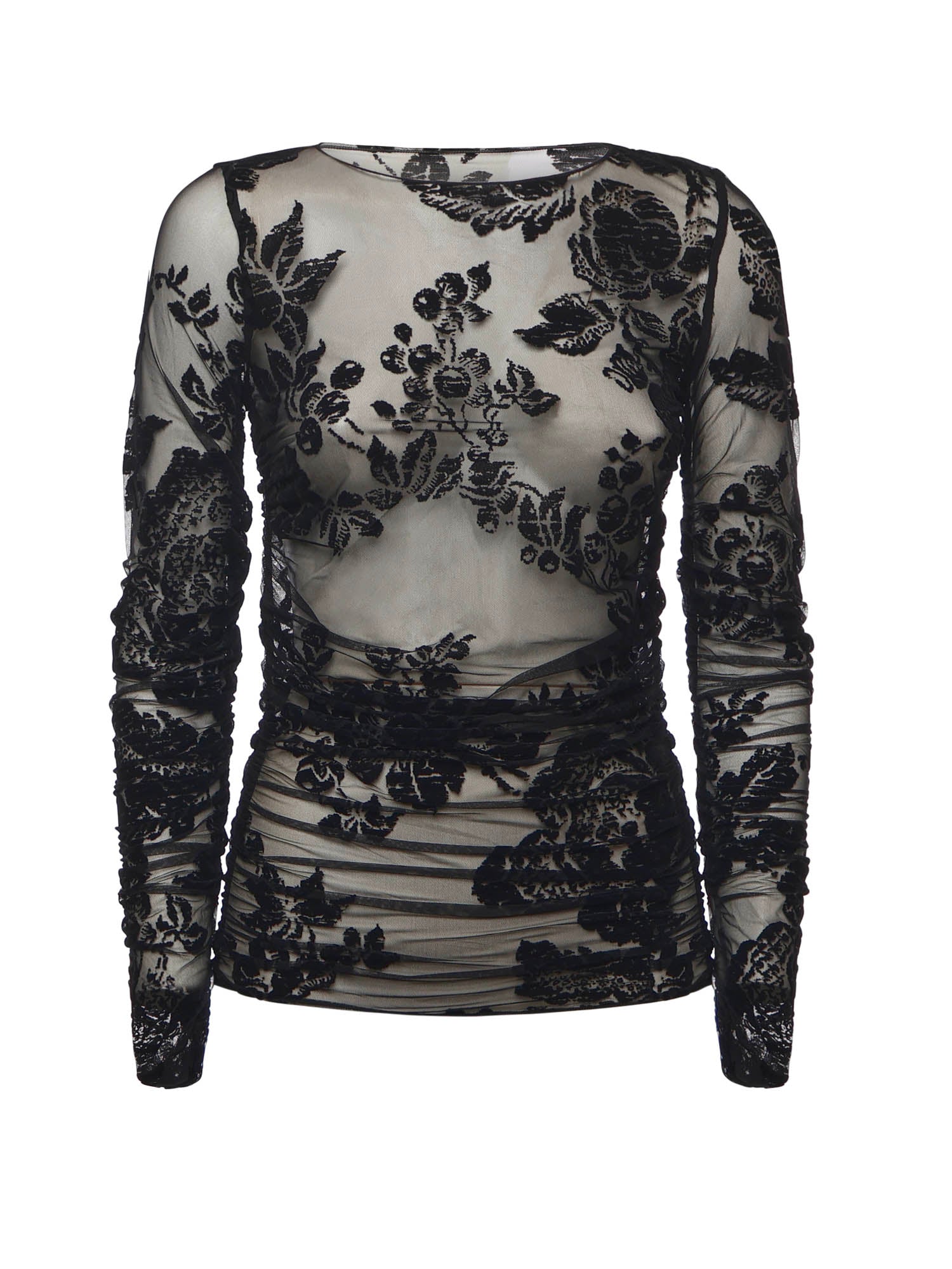 Maglia trasparente stampa flock 105601 A2QDZD0 PINKO 