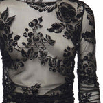 Maglia trasparente stampa flock 105601 A2QDZD0 PINKO 