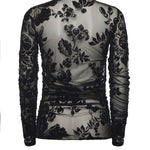 Maglia trasparente stampa flock 105601 A2QDZD0 PINKO 