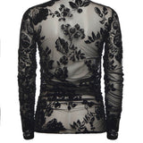 Maglia trasparente stampa flock 105601 A2QDZD0 PINKO 