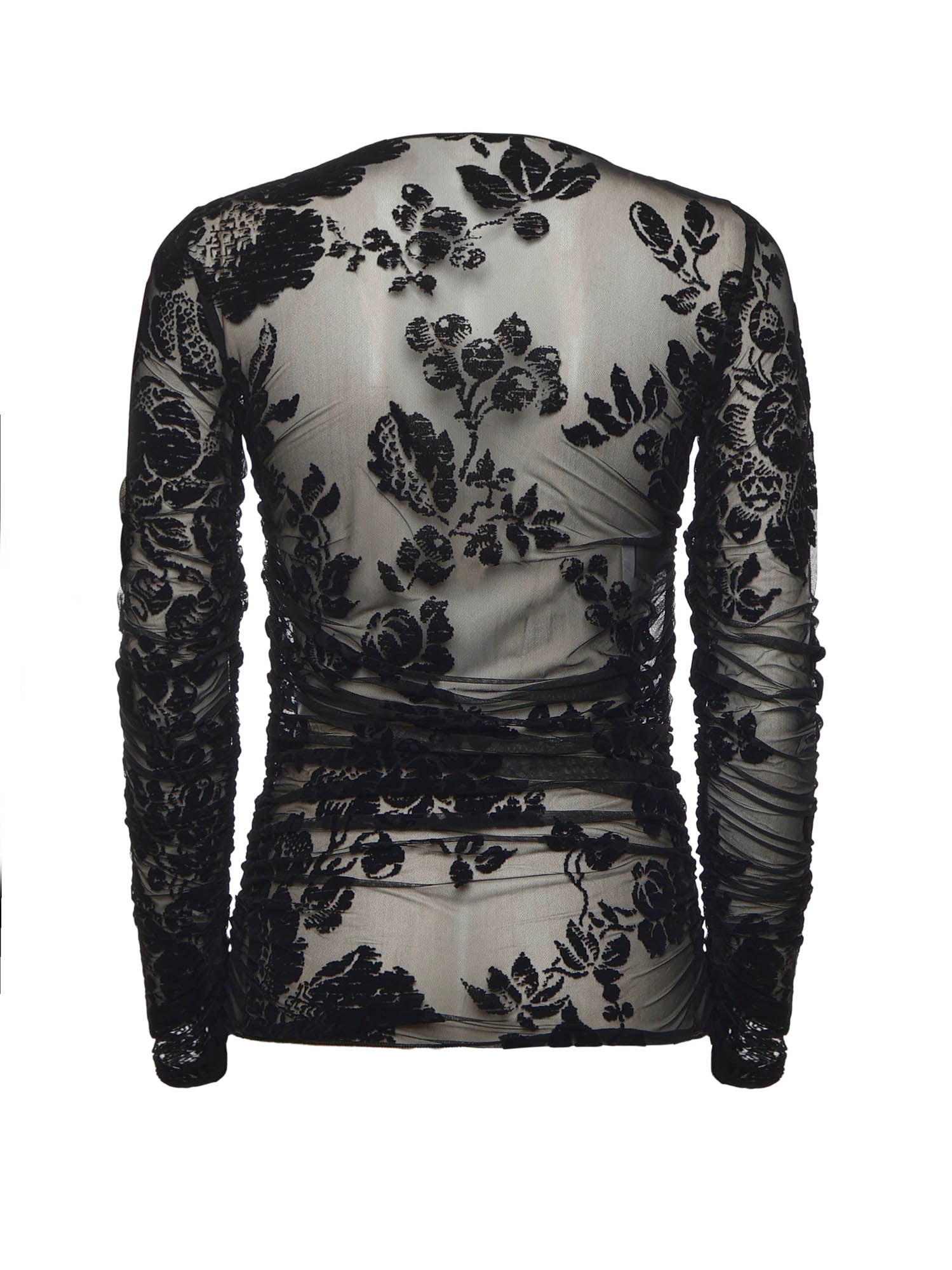 Maglia trasparente stampa flock 105601 A2QDZD0 PINKO 