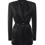 Blazer in satin lucido 105604 A2RAZ99 PINKO 