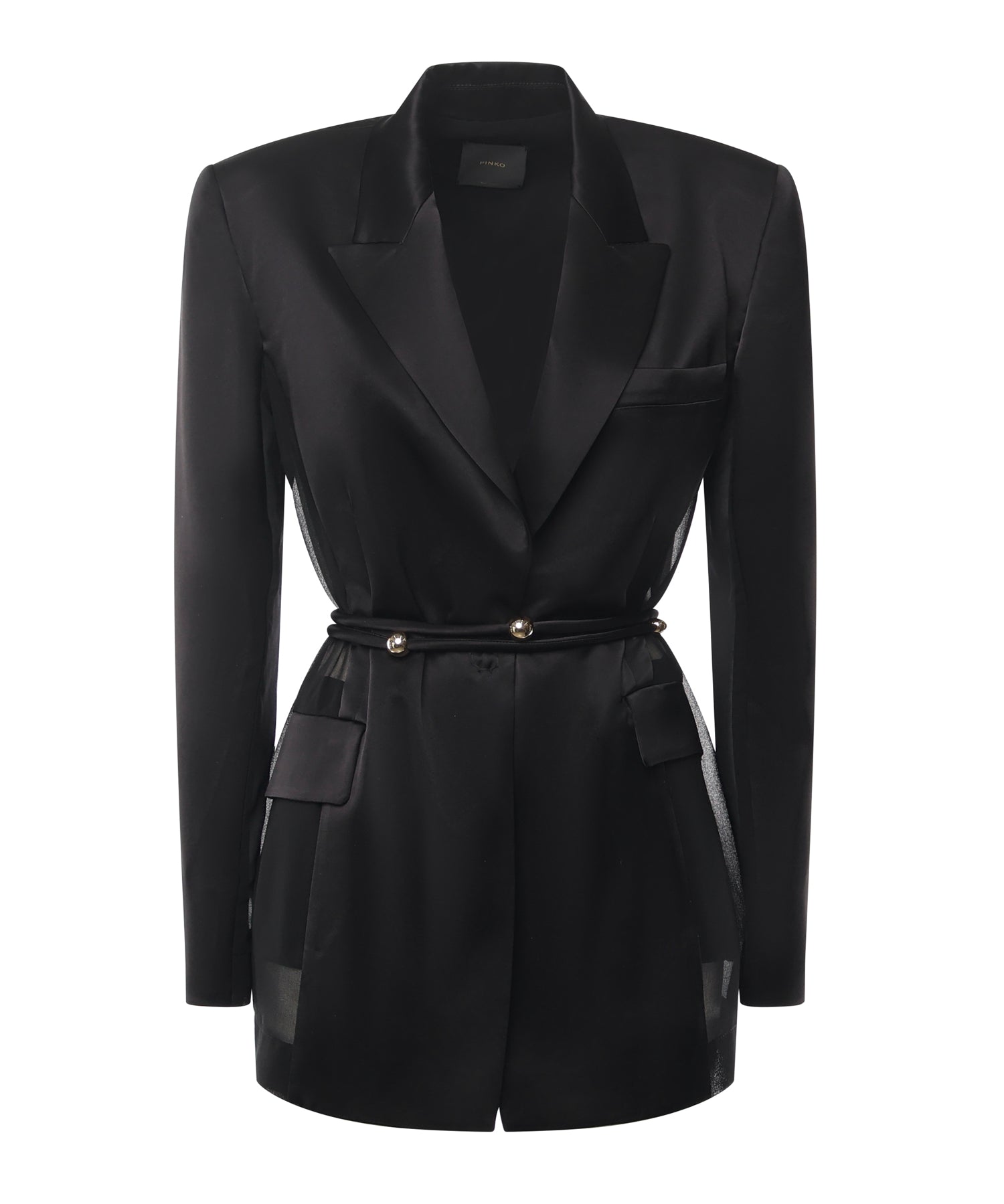 Blazer in satin lucido 105604 A2RAZ99 PINKO 