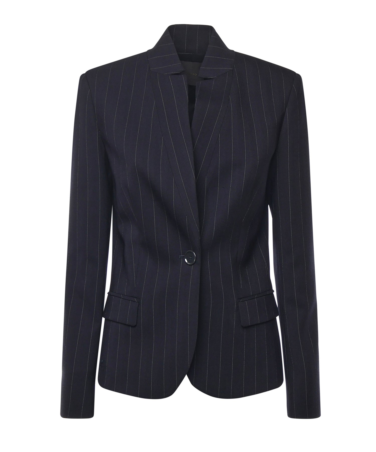 Blazer sfiancato in lana gessata 105626 A2QYEZ1 PINKO 