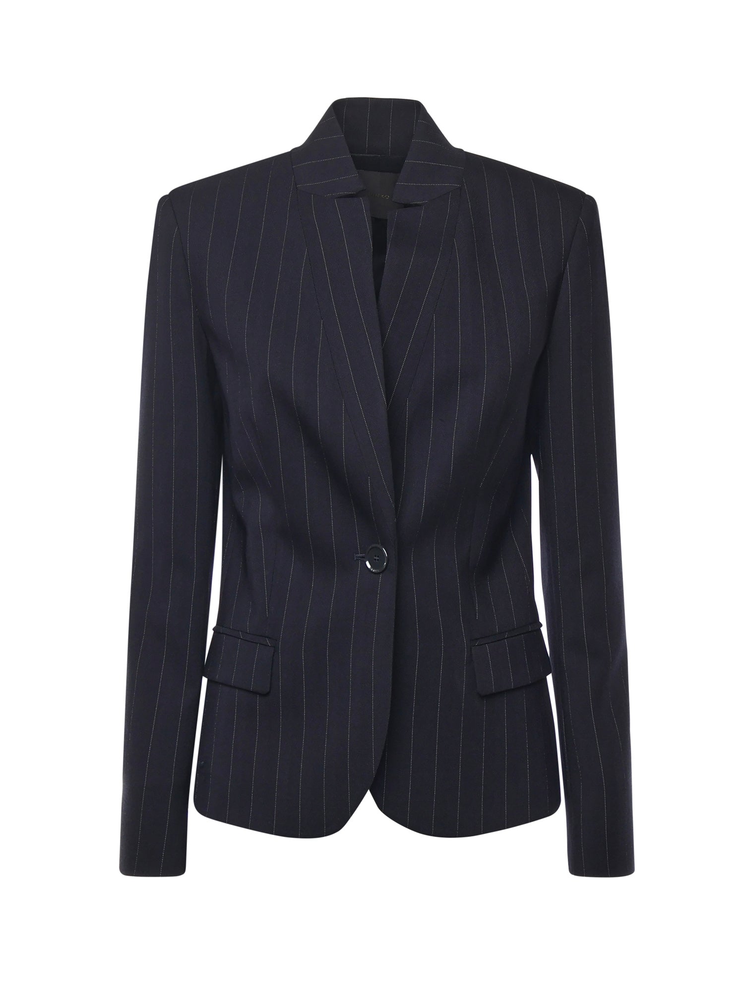 Blazer sfiancato in lana gessata 105626 A2QYEZ1 PINKO 