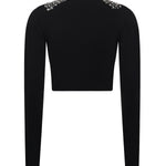 Maglia cropped con paillettes e cristalli<BR/><BR/> 105734 A2UTZI1 PINKO 