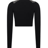 Maglia cropped con paillettes e cristalli<BR/><BR/> 105734 A2UTZI1 PINKO 