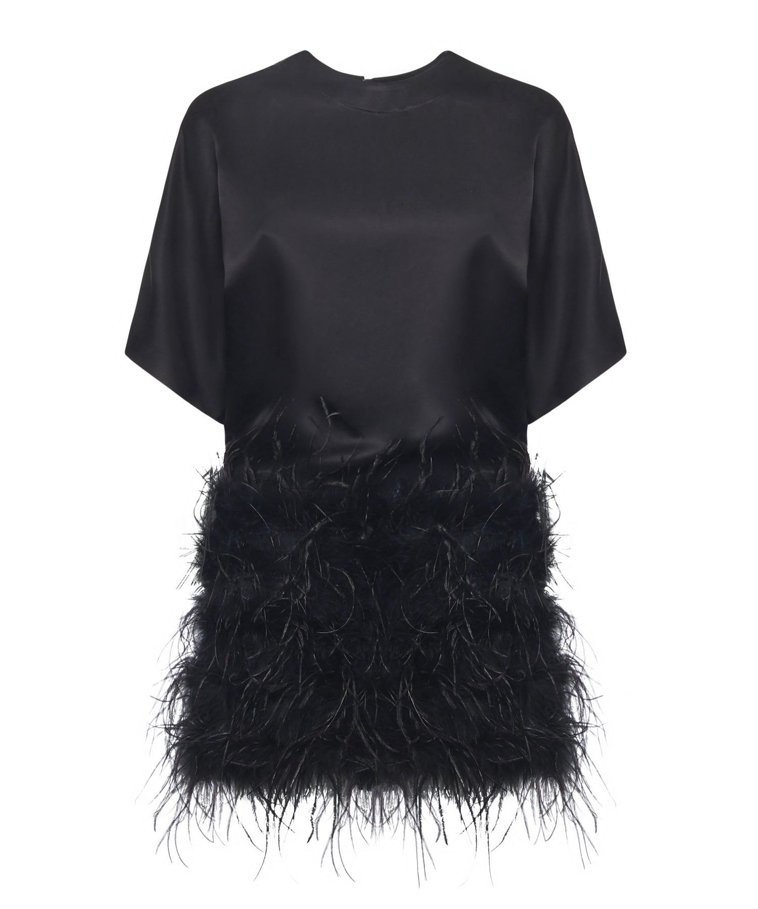 Abito in raso lucido con piume 105738 A2UUZ99 PINKO 