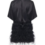 Abito in raso lucido con piume 105738 A2UUZ99 PINKO 