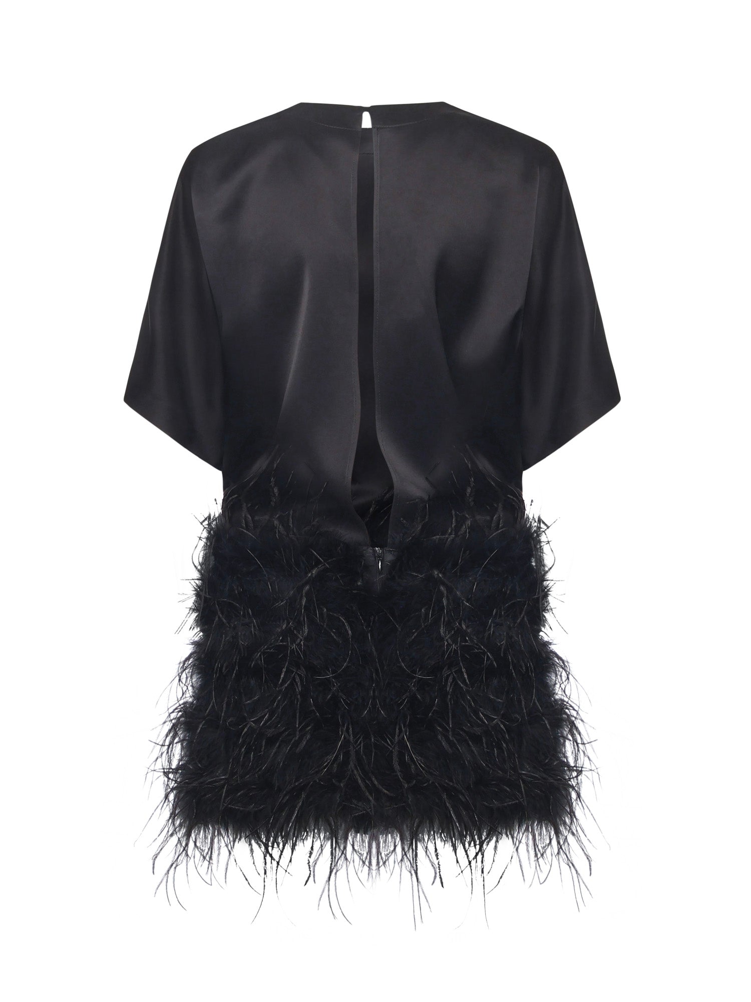 Abito in raso lucido con piume 105738 A2UUZ99 PINKO 