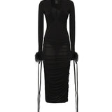 Abito longuette con drappeggio 105780 A2GSZ99 PINKO 