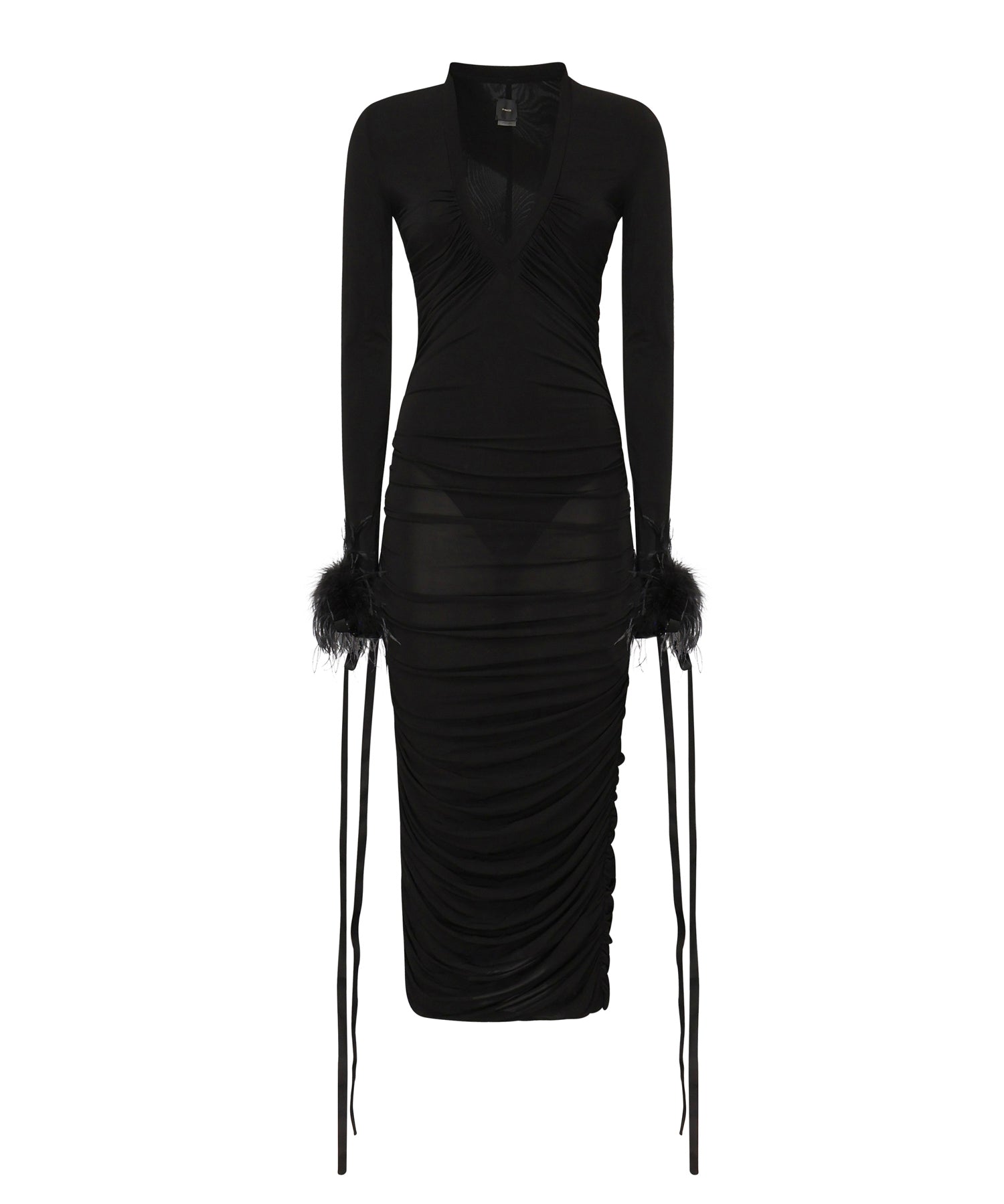 Abito longuette con drappeggio 105780 A2GSZ99 PINKO 