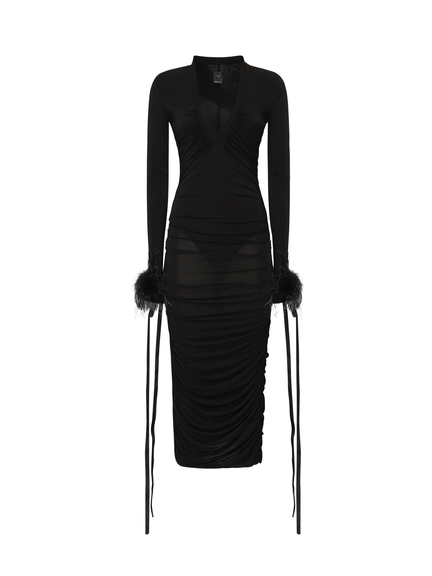 Abito longuette con drappeggio 105780 A2GSZ99 PINKO 