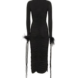 Abito longuette con drappeggio 105780 A2GSZ99 PINKO 