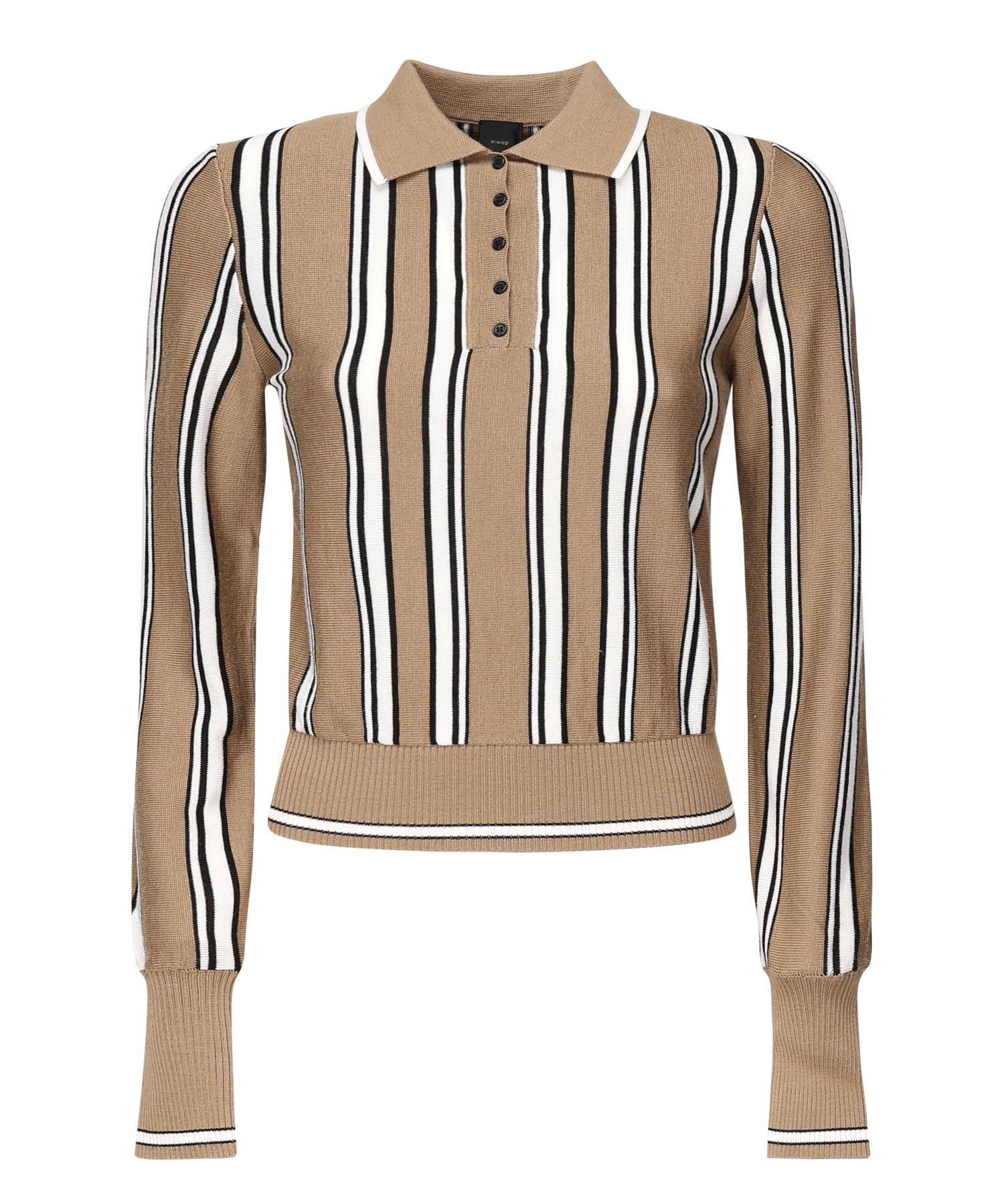 Maglia stile polo a righe 105809 A2UOL4Z PINKO 