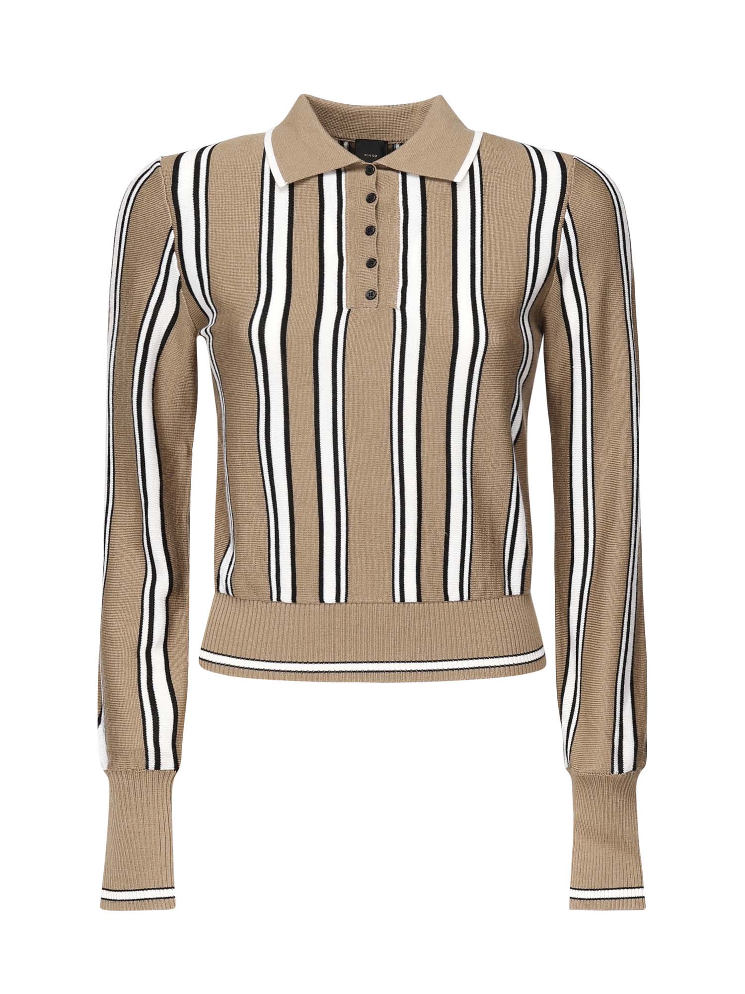 Maglia stile polo a righe 105809 A2UOL4Z PINKO 