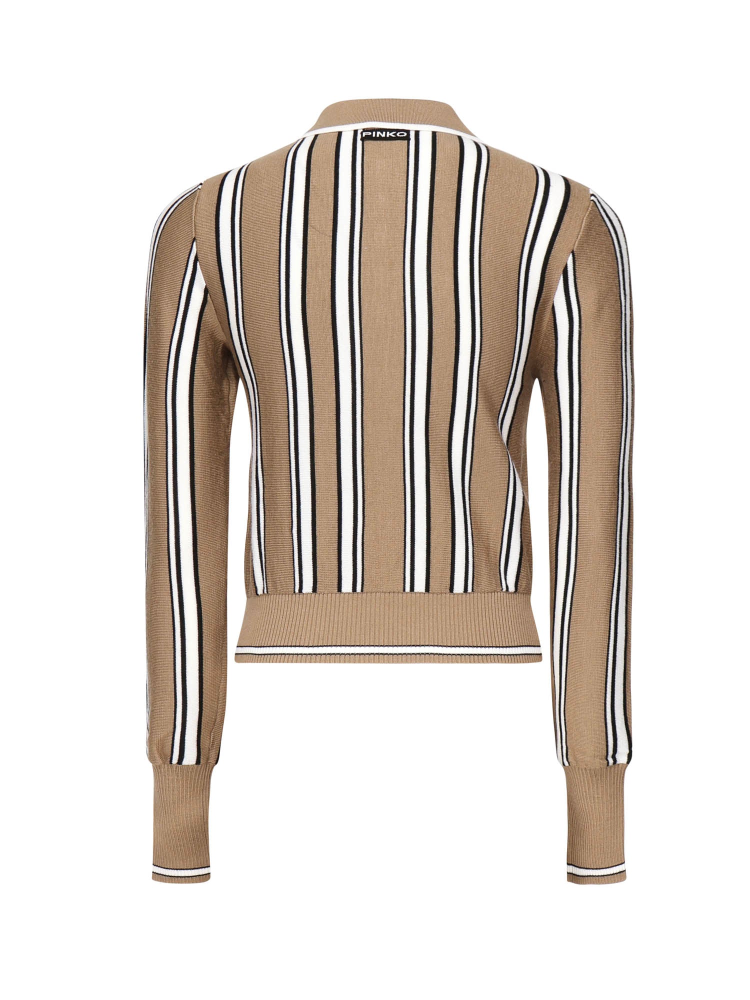 Maglia stile polo a righe 105809 A2UOL4Z PINKO 