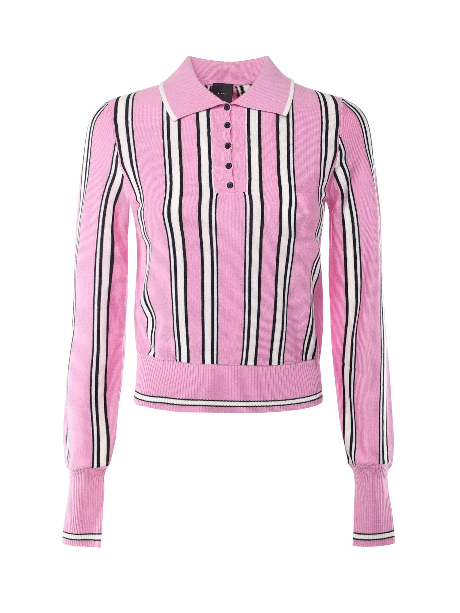 Maglia stile polo a righe 105809 A2UON3Z PINKO 