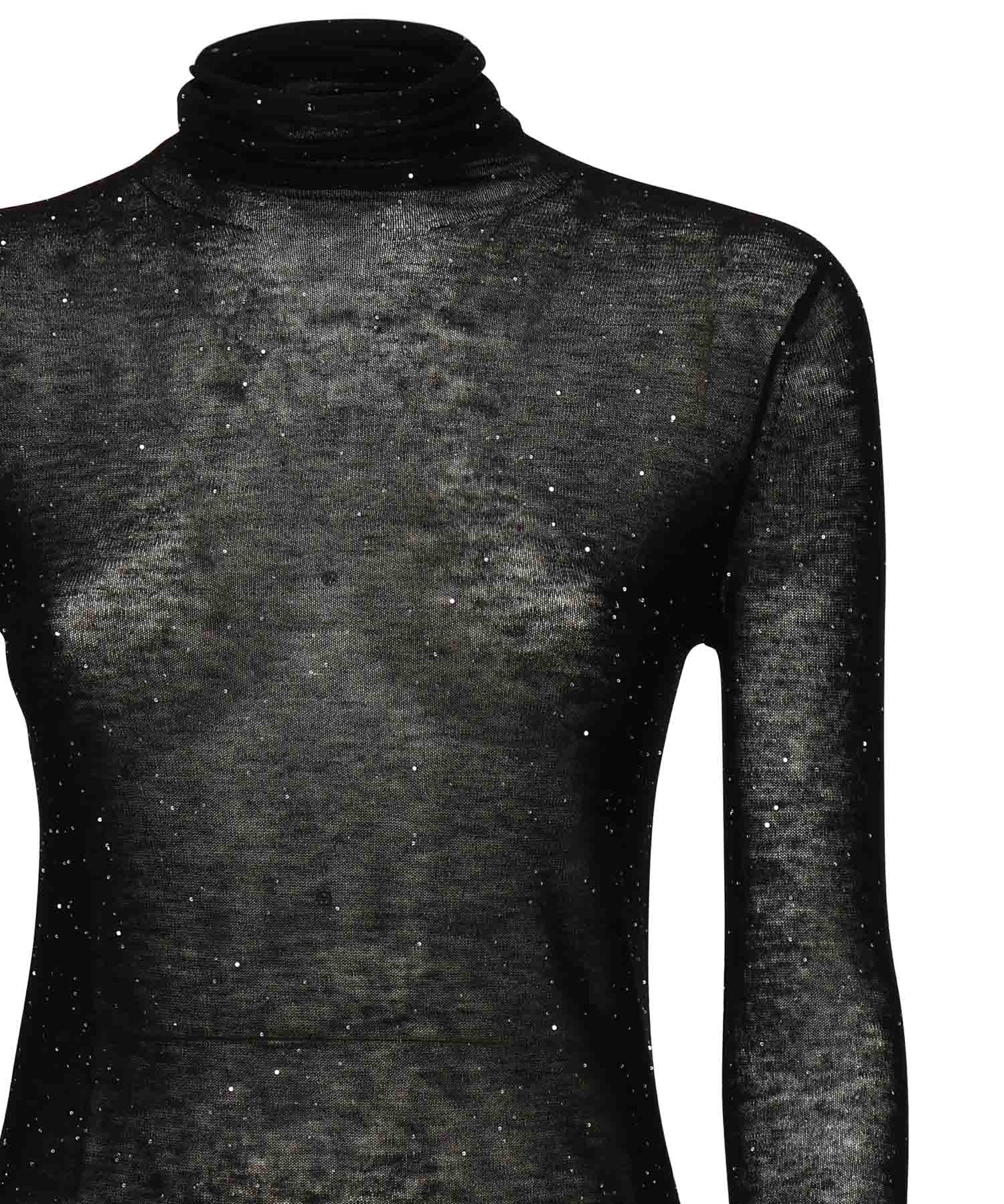 Maglia in lana con micro paillettes 105821 A2PMZ99 PINKO 