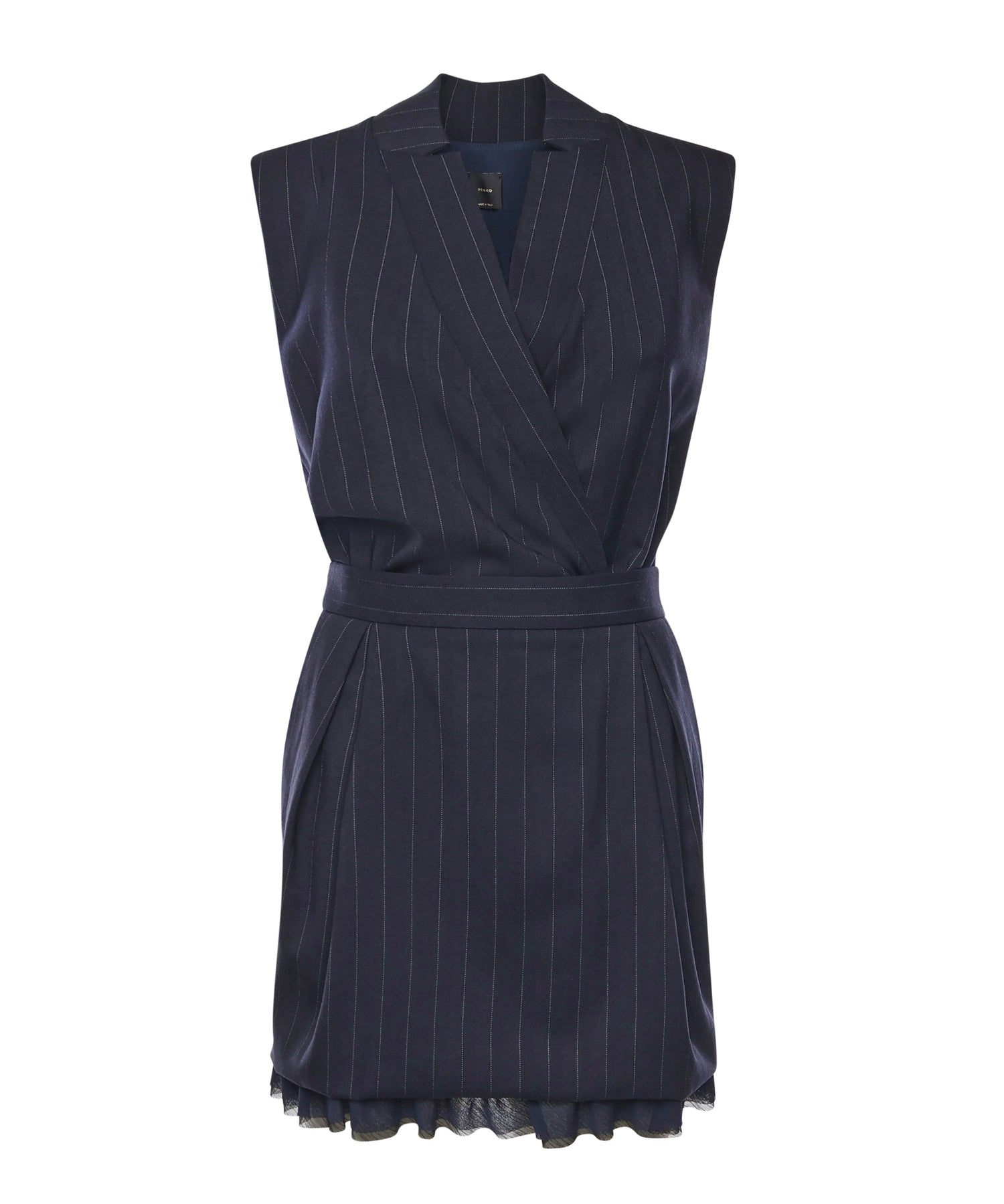 Abito corto smanicato in lana poly gessata 105829 A2QYEZ1 PINKO 