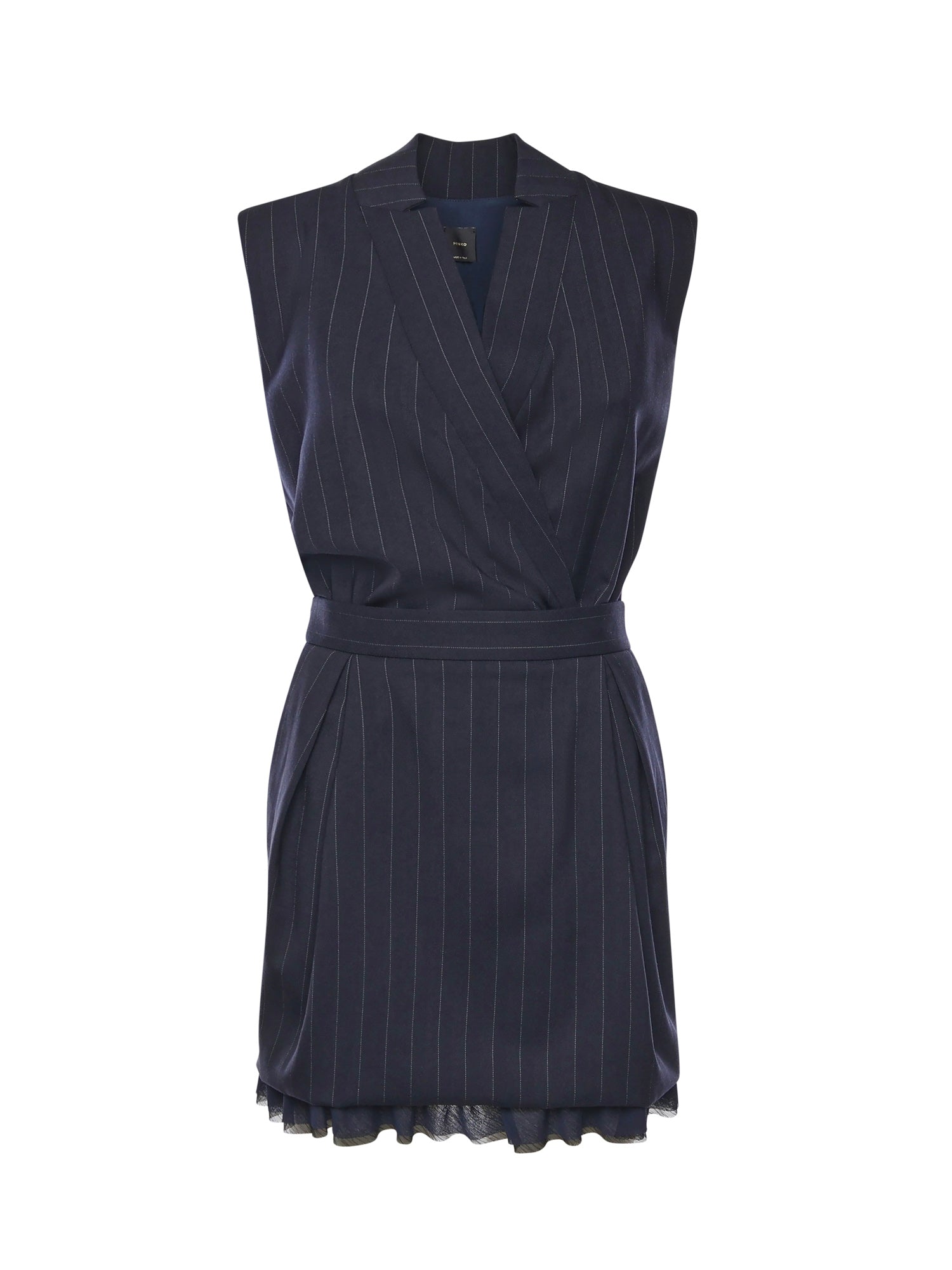 Abito corto smanicato in lana poly gessata 105829 A2QYEZ1 PINKO 