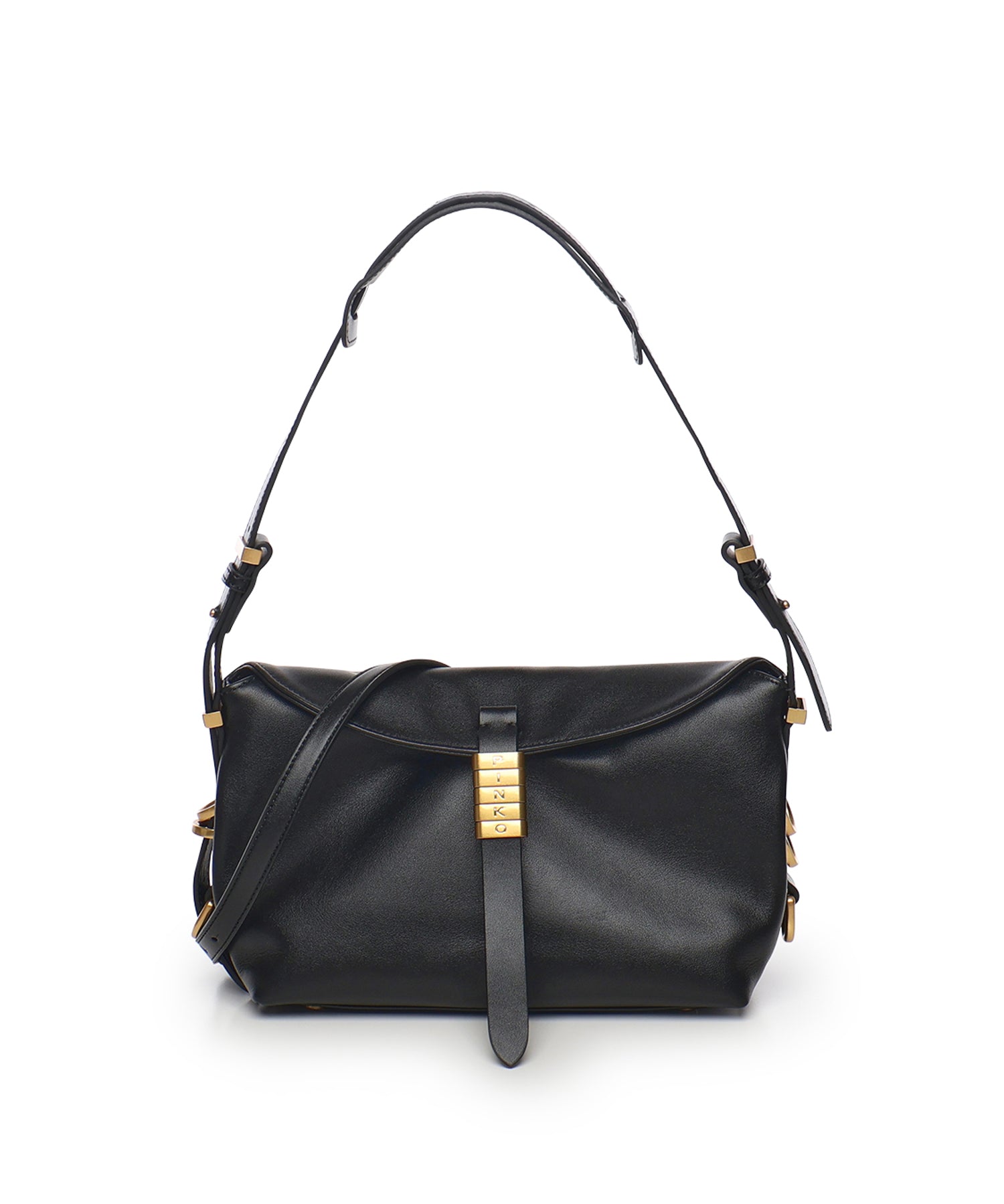 Borsa a spalla piccola Saddle Horizontal in pelle<BR/> 105895 A1ZXZ99Q PINKO 