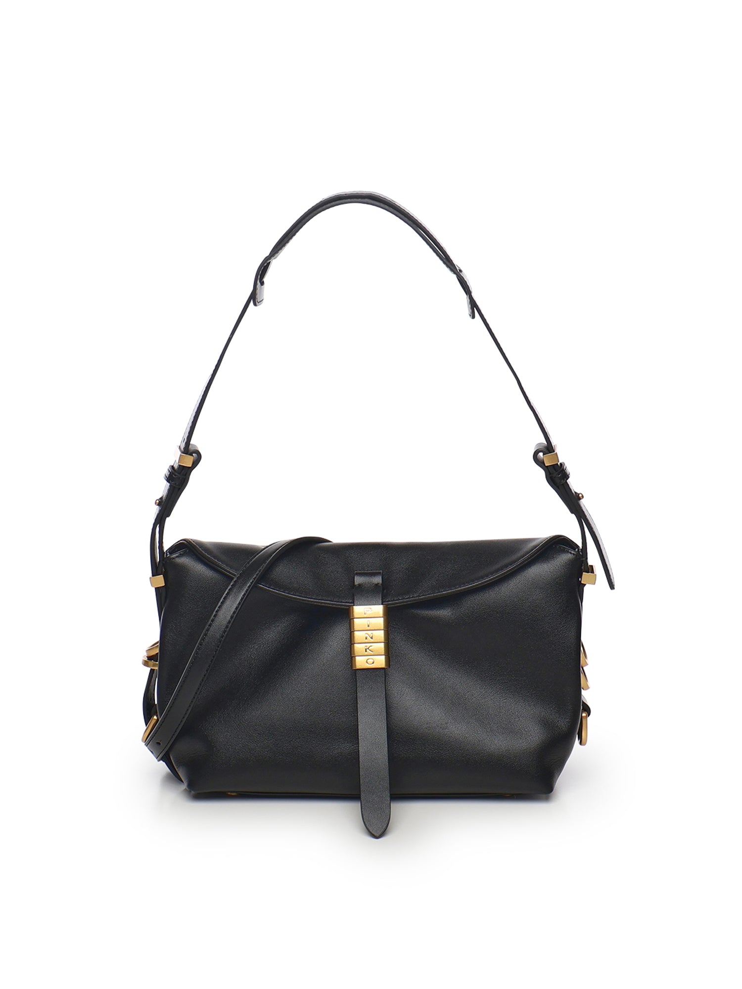 Borsa a spalla piccola Saddle Horizontal in pelle<BR/> 105895 A1ZXZ99Q PINKO 