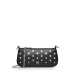 Borsa a spalla piccola Half Moon Horizontal in pelle con strass 105914 A2XQZ99N PINKO 