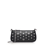 Borsa a spalla piccola Half Moon Horizontal in pelle con strass 105914 A2XQZ99N PINKO 