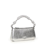 Mini bag Half Moon Horizontal in pelle laminata con strass 105915 A2WDZZFN PINKO 