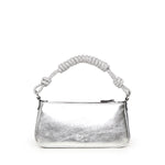 Mini bag Half Moon Horizontal in pelle laminata con strass 105915 A2WDZZFN PINKO 