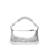 Mini bag Half Moon Horizontal in pelle laminata con strass 105915 A2WDZZFN PINKO 