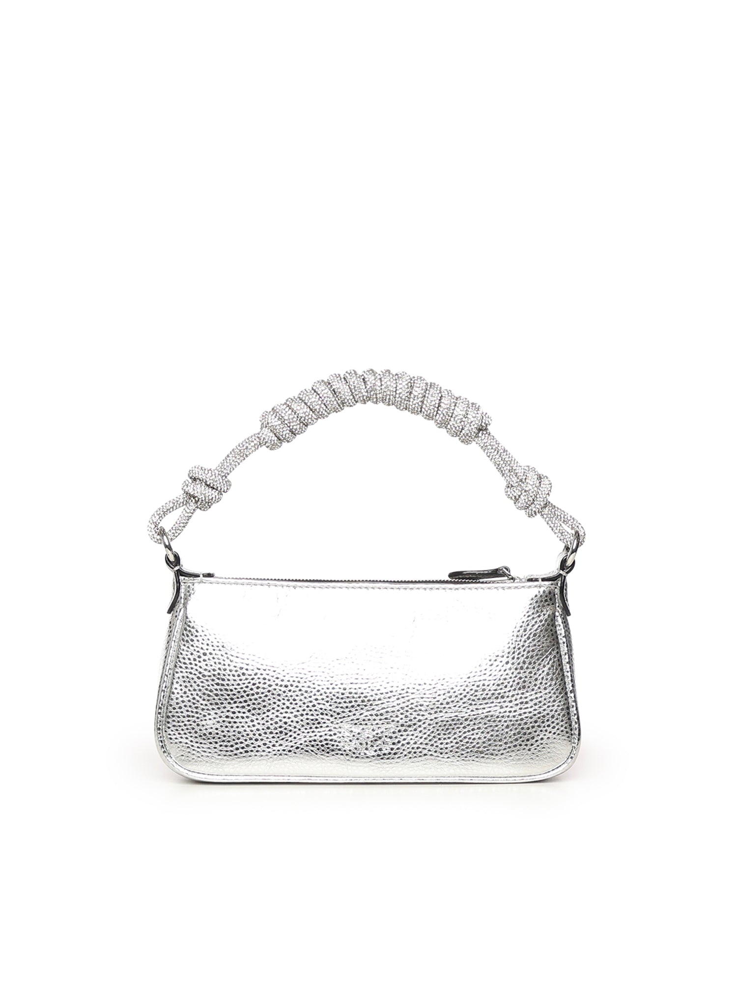 Mini bag Half Moon Horizontal in pelle laminata con strass 105915 A2WDZZFN PINKO 