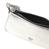 Mini bag Half Moon Horizontal in pelle laminata con strass 105915 A2WDZZFN PINKO 