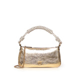 Mini bag Half Moon Horizontal in pelle laminata con strass 105915 A2WDZZLQ PINKO 
