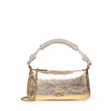 Mini bag Half Moon Horizontal in pelle laminata con strass 105915 A2WDZZLQ PINKO 